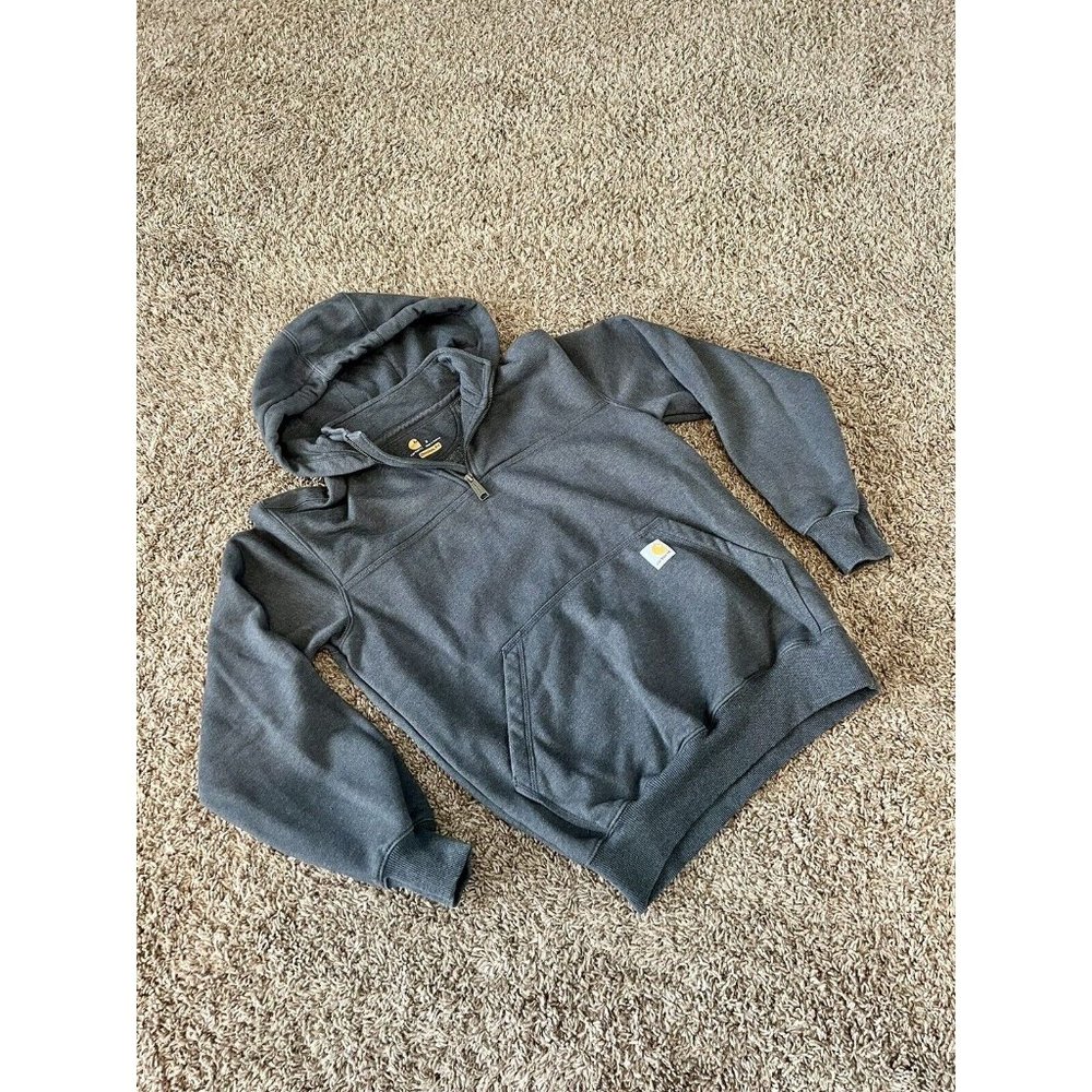 Carhartt Quarter Zip Rain Defender Original Fit Hooded Sweatshirt Sz S